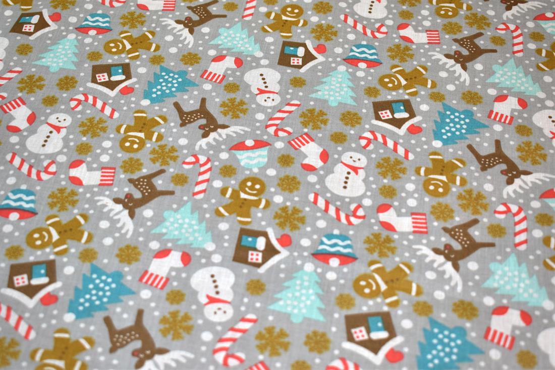 Christmas Trees Printed Polycotton Fabric