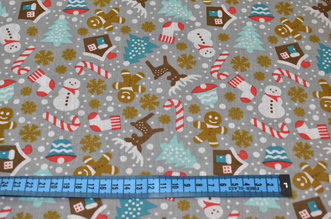 Christmas Trees Printed Polycotton Fabric