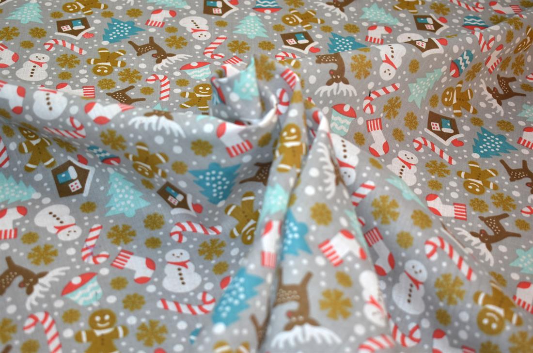 Christmas Trees Printed Polycotton Fabric