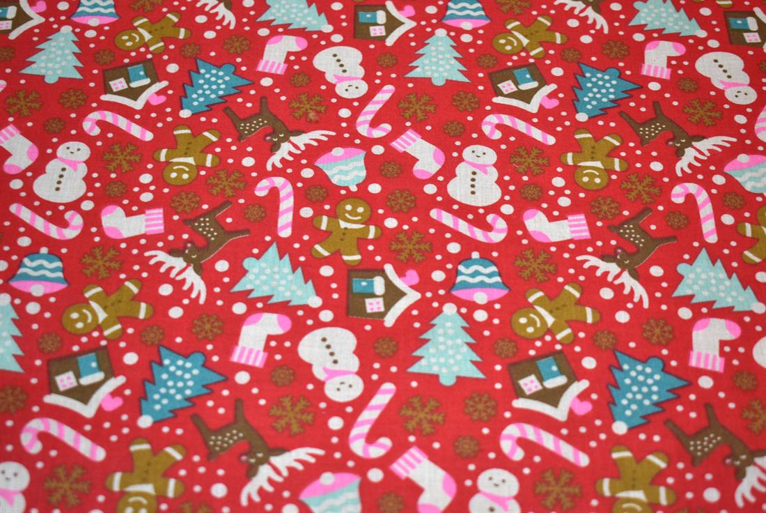Christmas Trees Printed Polycotton Fabric