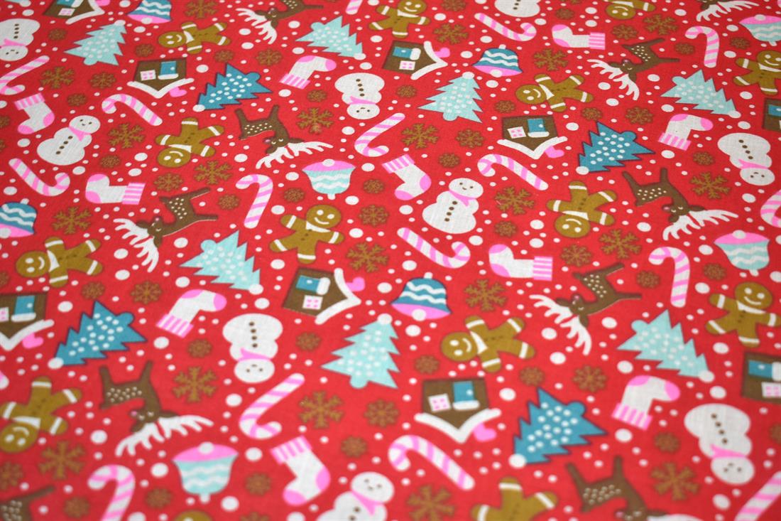 Christmas Trees Printed Polycotton Fabric