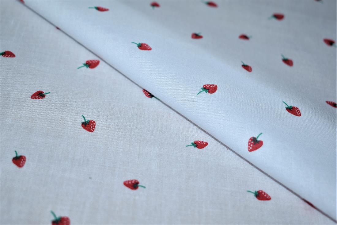 White Printed Polycotton Fabric
