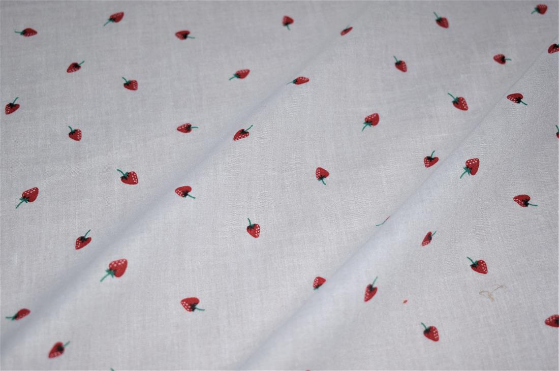 White Printed Polycotton Fabric