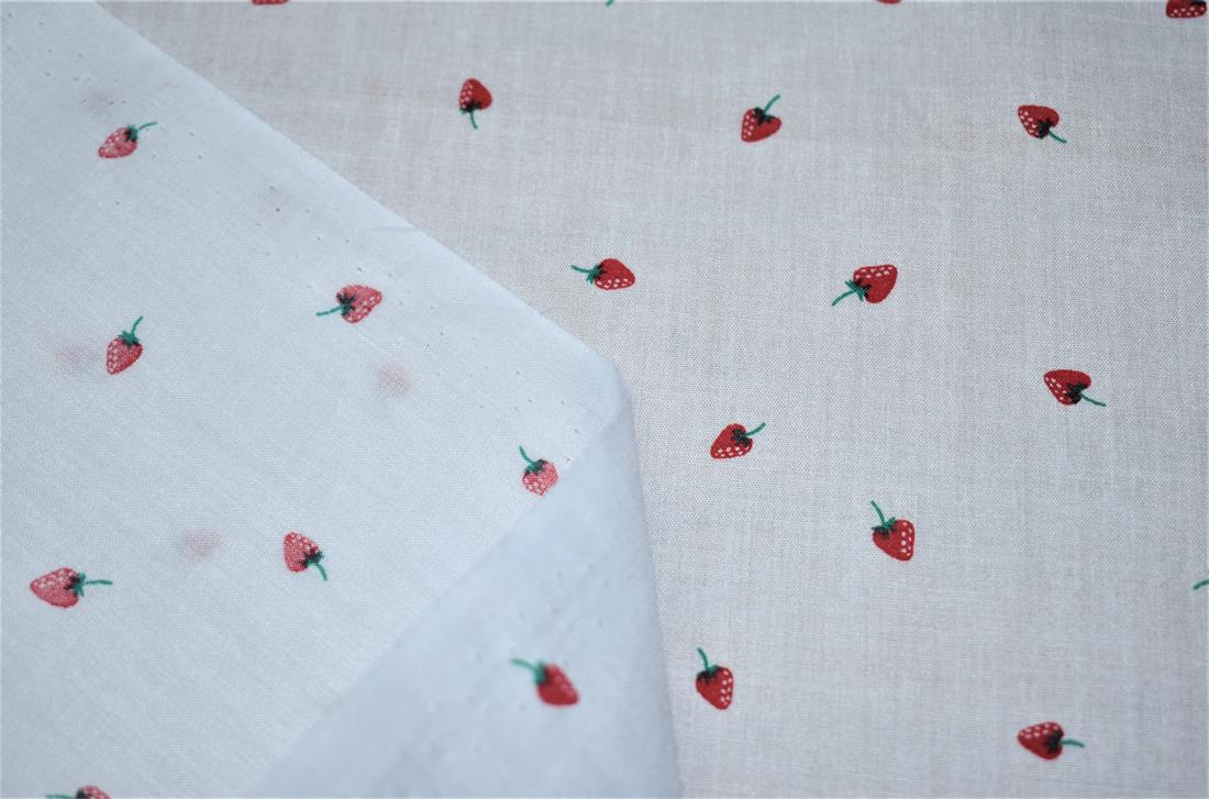 White Printed Polycotton Fabric