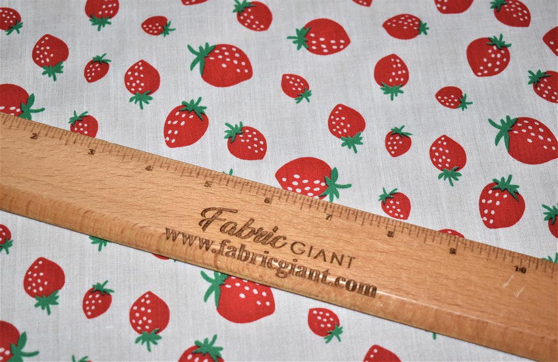 White Printed Polycotton Fabric