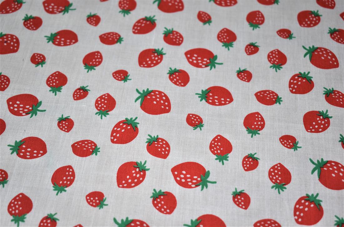 White Printed Polycotton Fabric