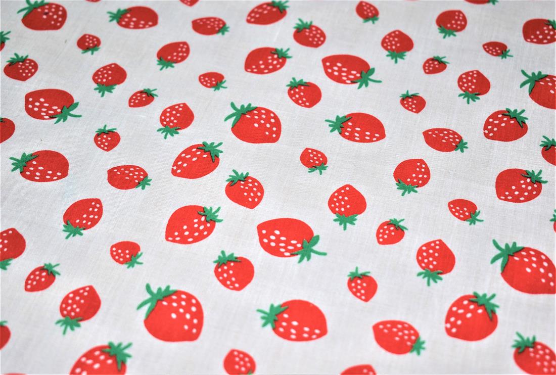 White Printed Polycotton Fabric
