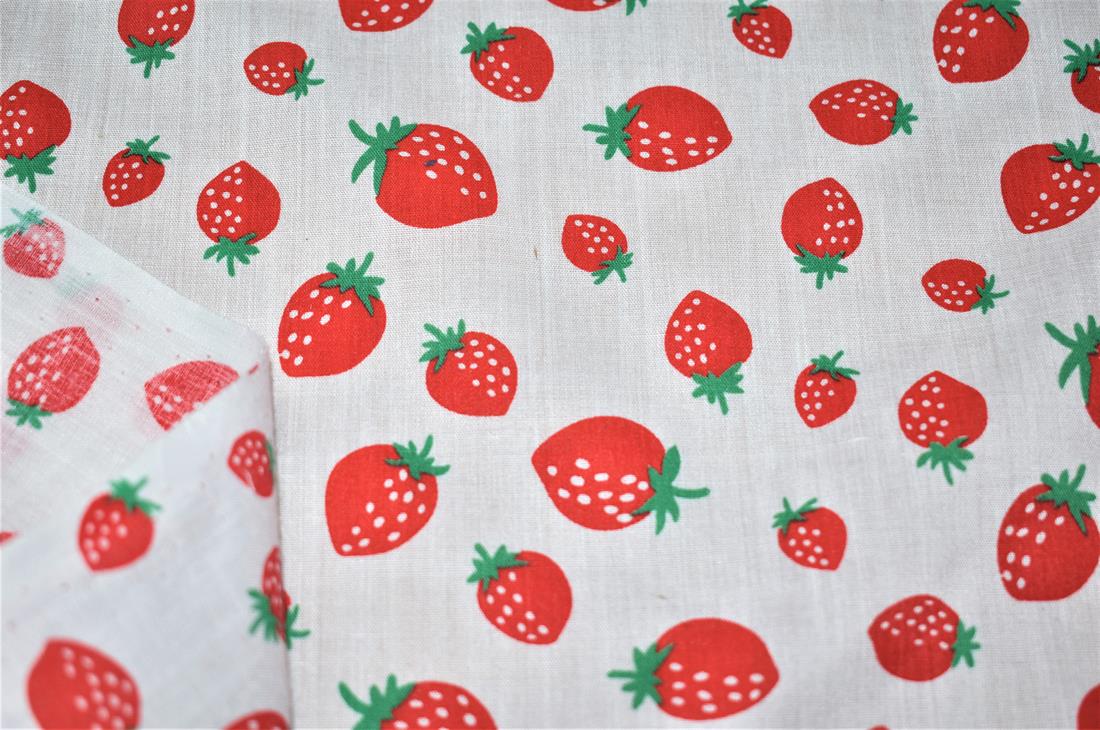 White Printed Polycotton Fabric