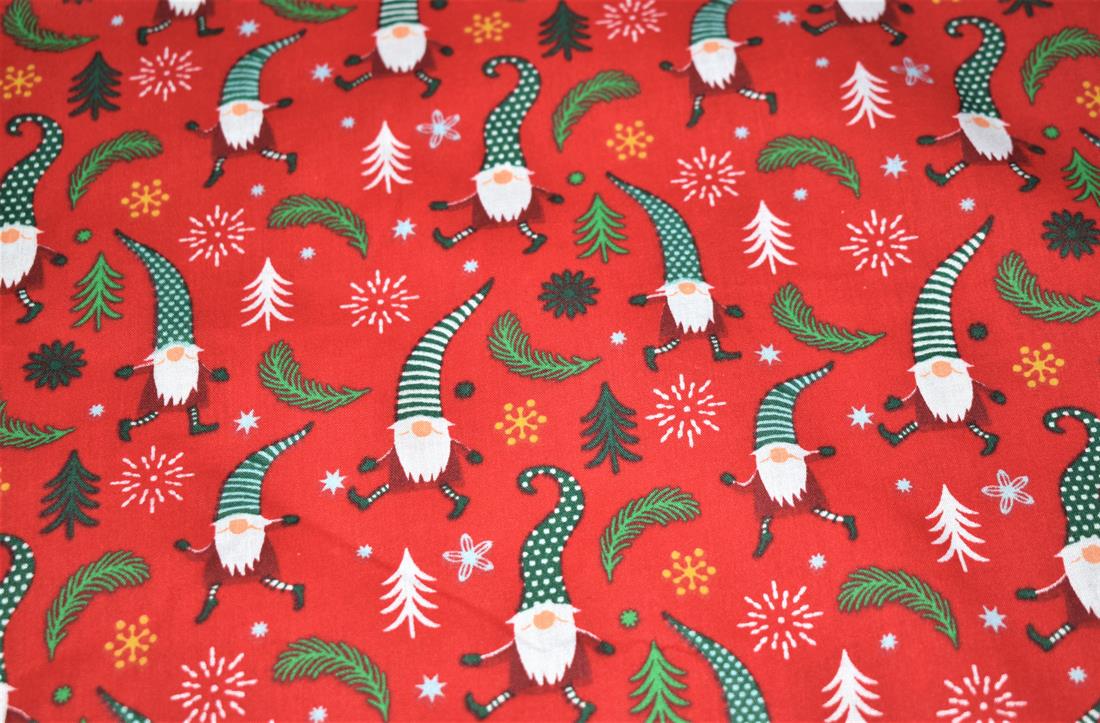 Printed Polycotton Fabric, Going Gonk Xmas Print