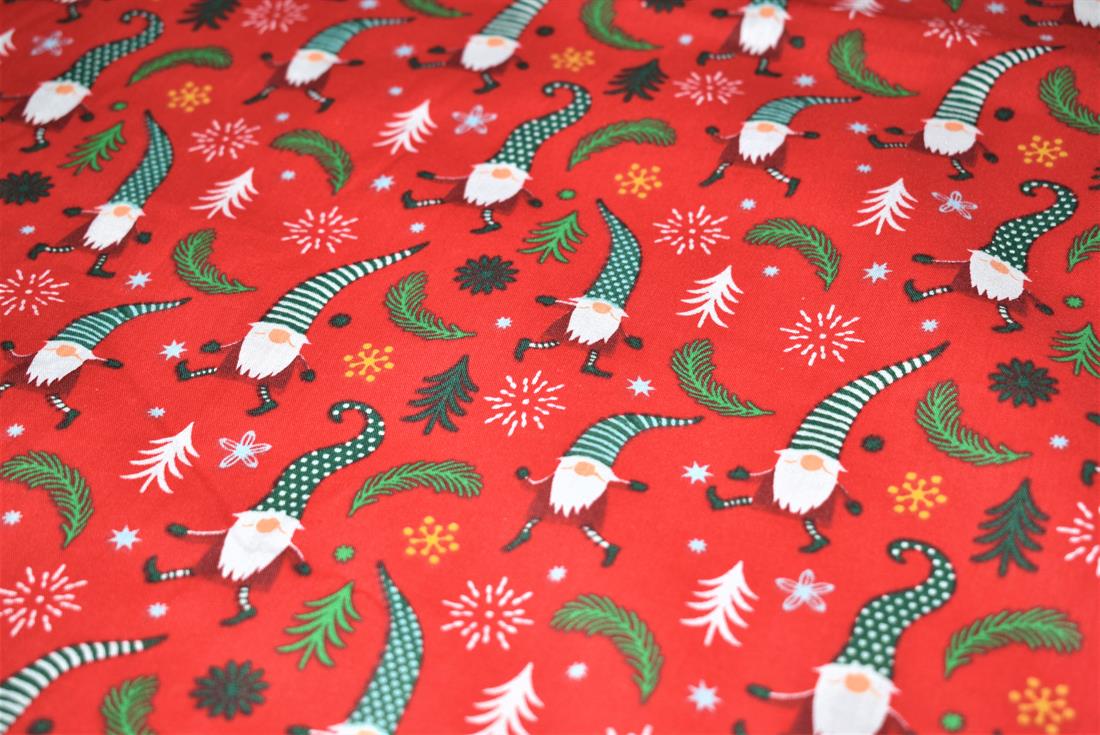 Printed Polycotton Fabric, Going Gonk Xmas Print