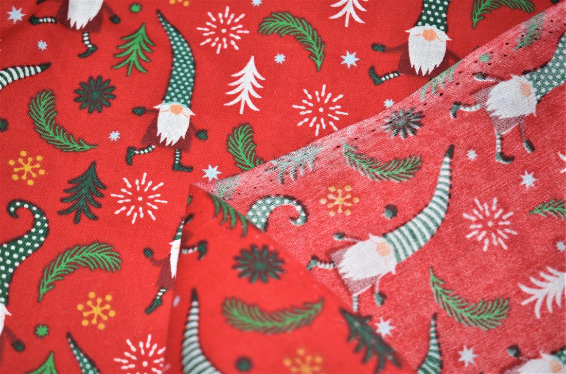 Printed Polycotton Fabric, Going Gonk Xmas Print