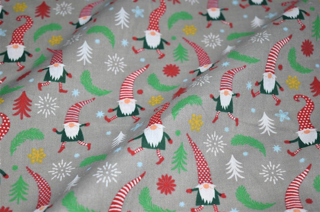 Printed Polycotton Fabric, Going Gonk Xmas
