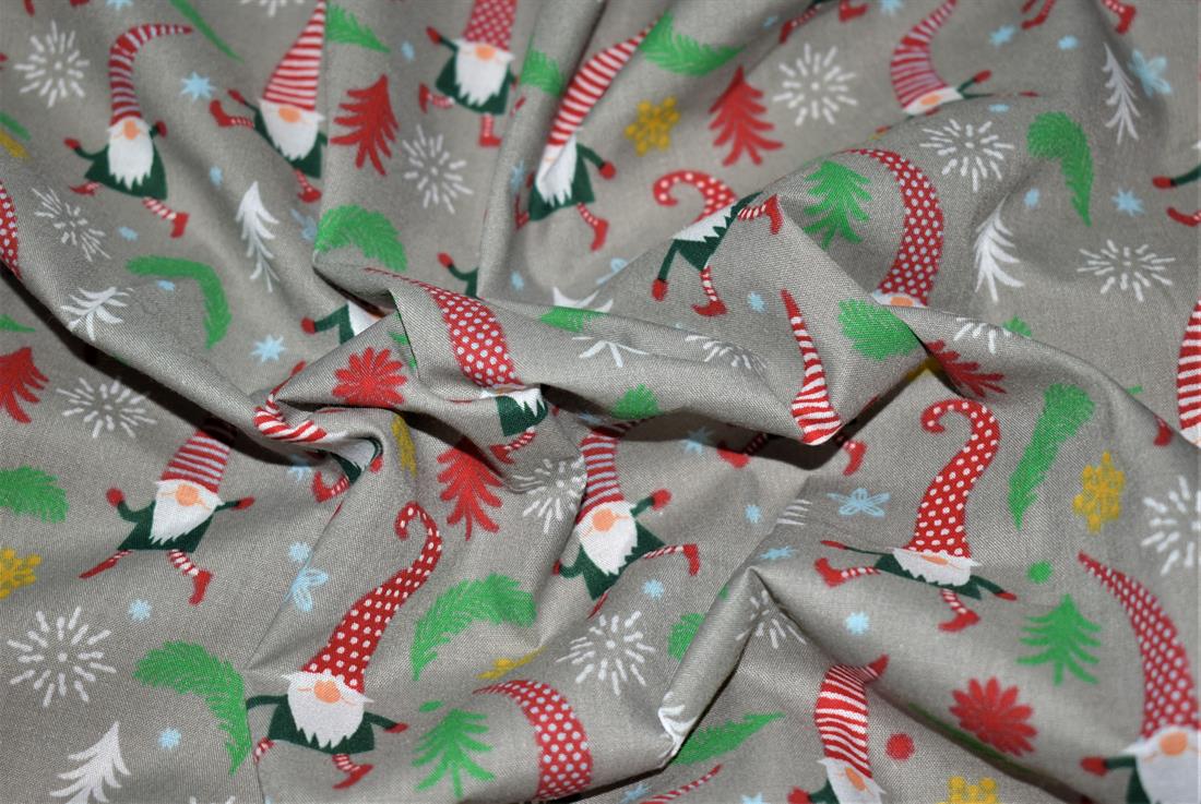 Printed Polycotton Fabric, Going Gonk Xmas