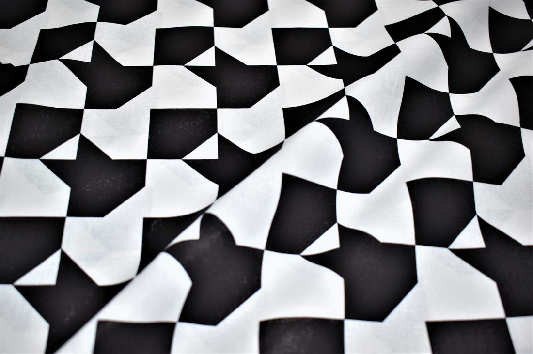 Black & White Printed Polycotton Fabric
