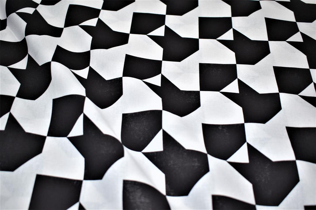 Black & White Printed Polycotton Fabric