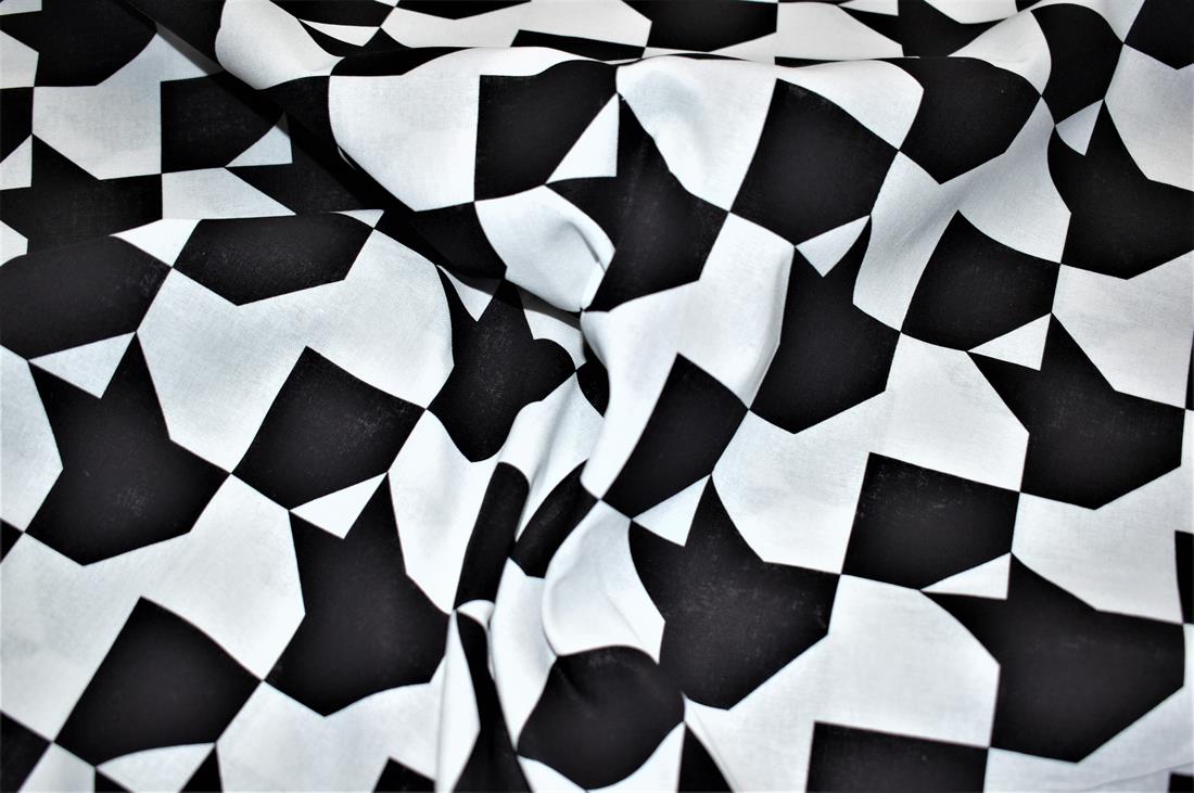 Black & White Printed Polycotton Fabric