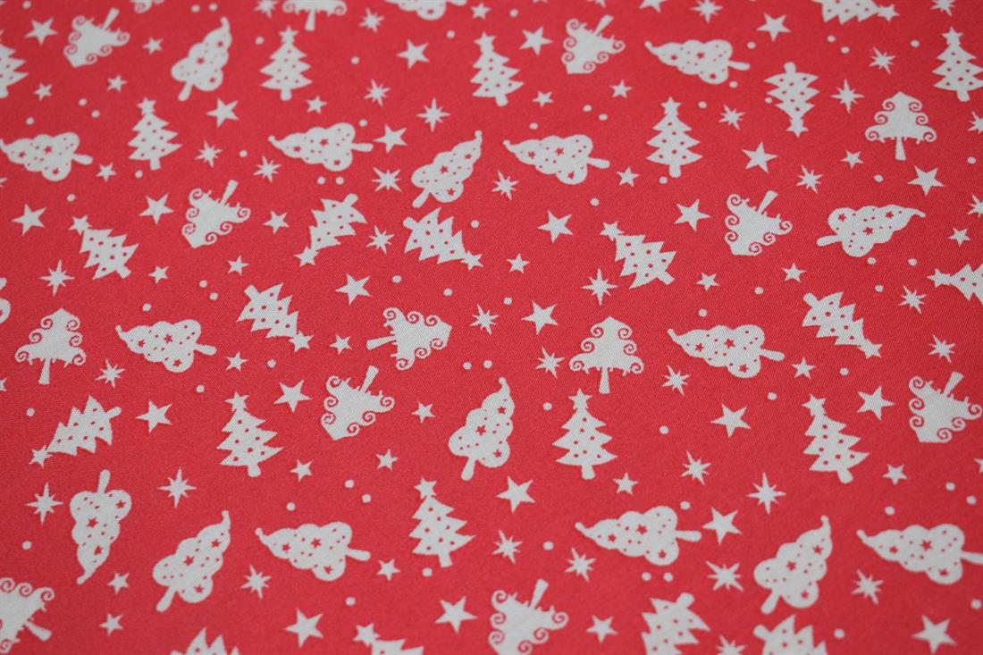 Christmas Trees Print Fabric