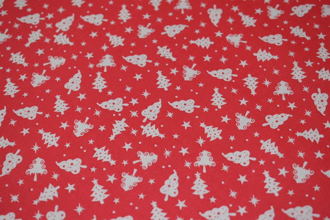 Christmas Trees Print Fabric