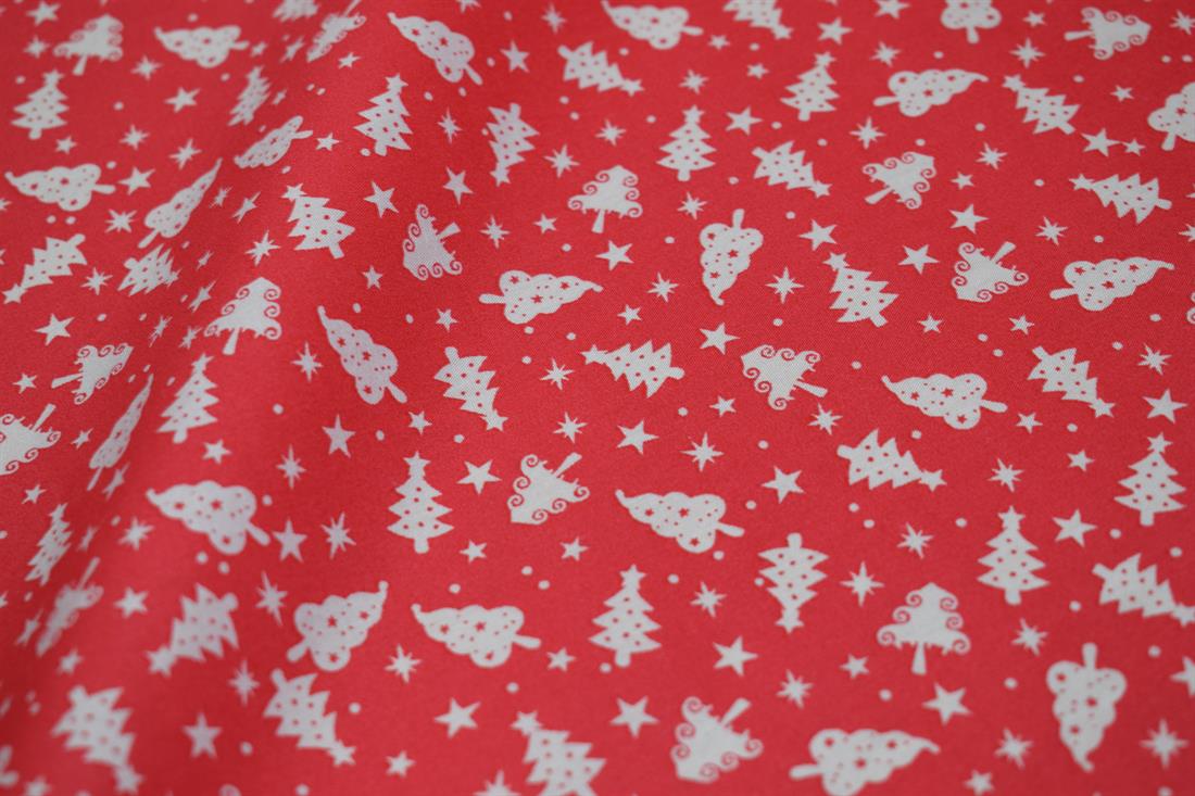 Christmas Trees Print Fabric