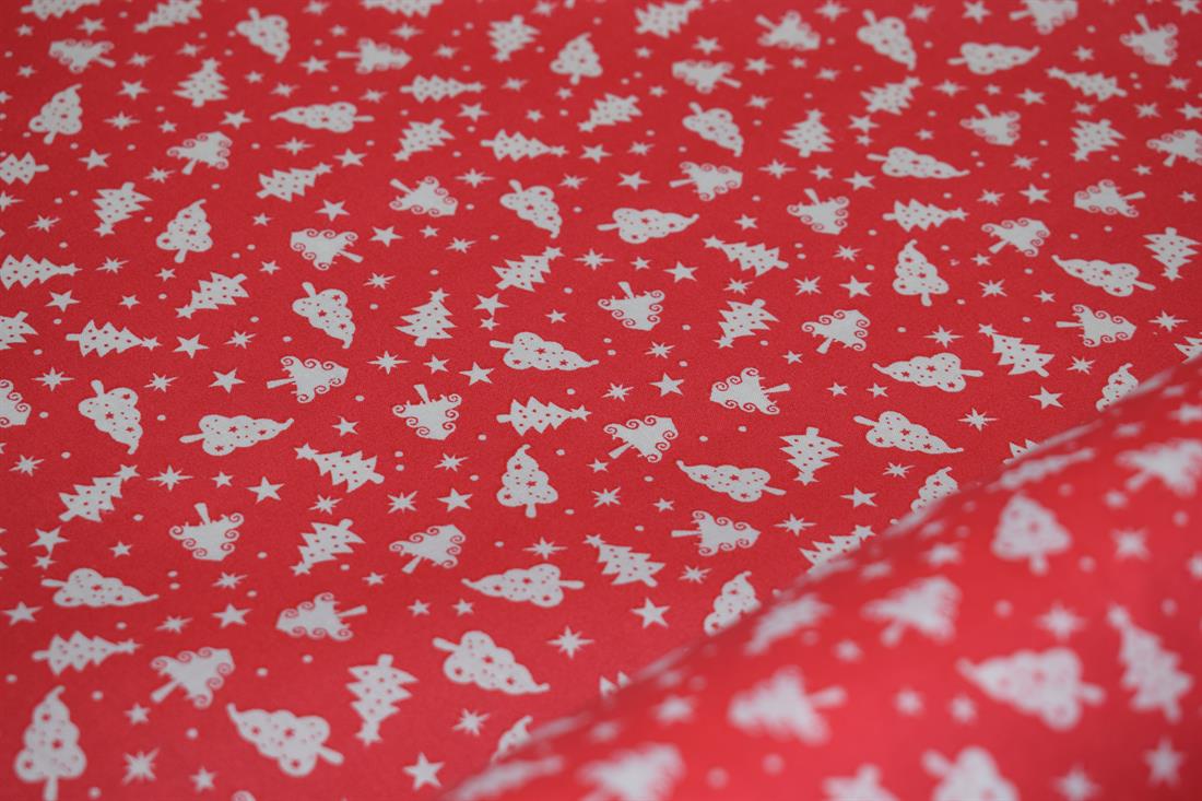 Christmas Trees Print Fabric