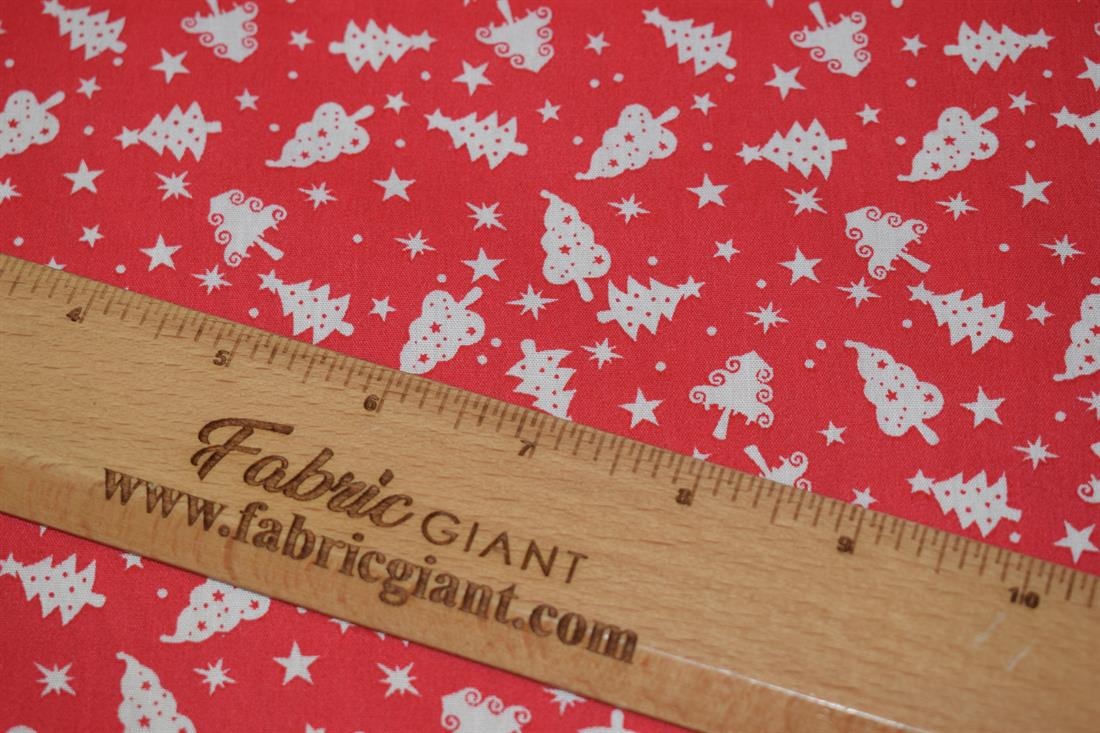 Christmas Trees Print Fabric
