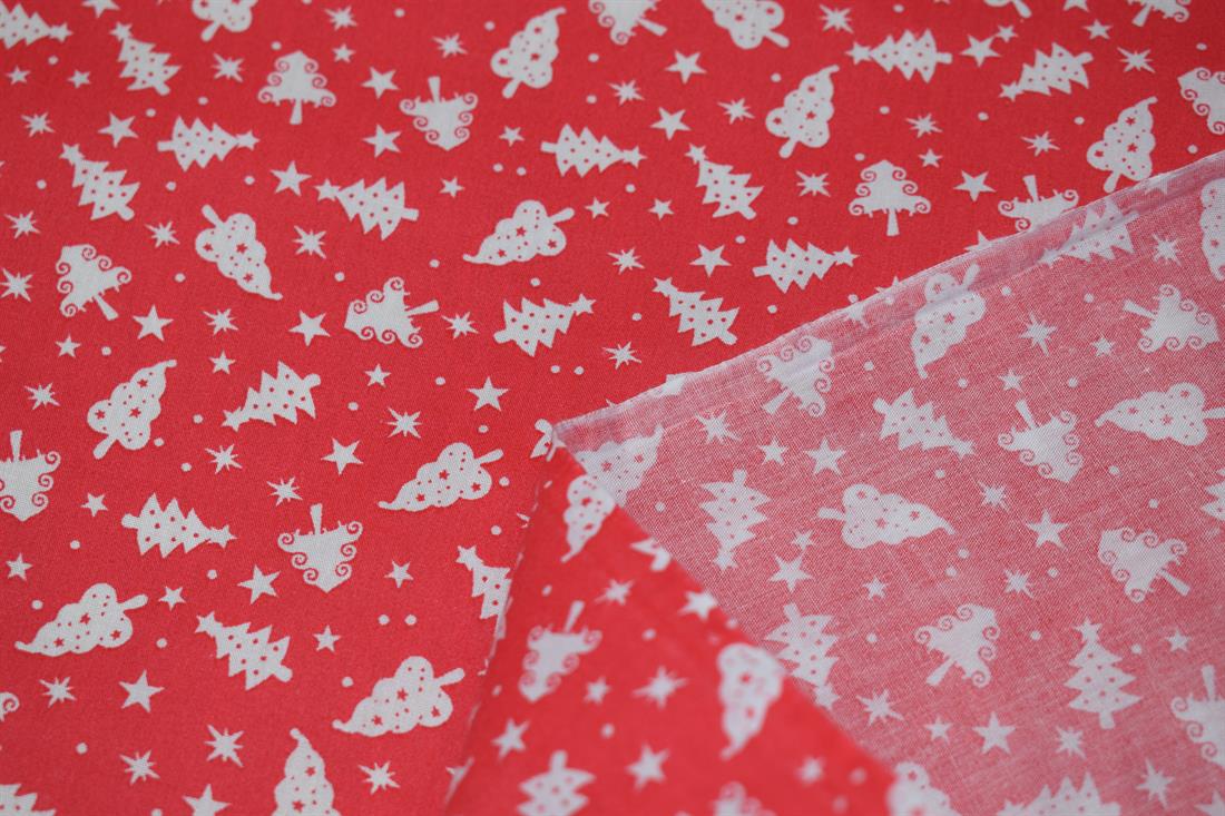 Christmas Trees Print Fabric
