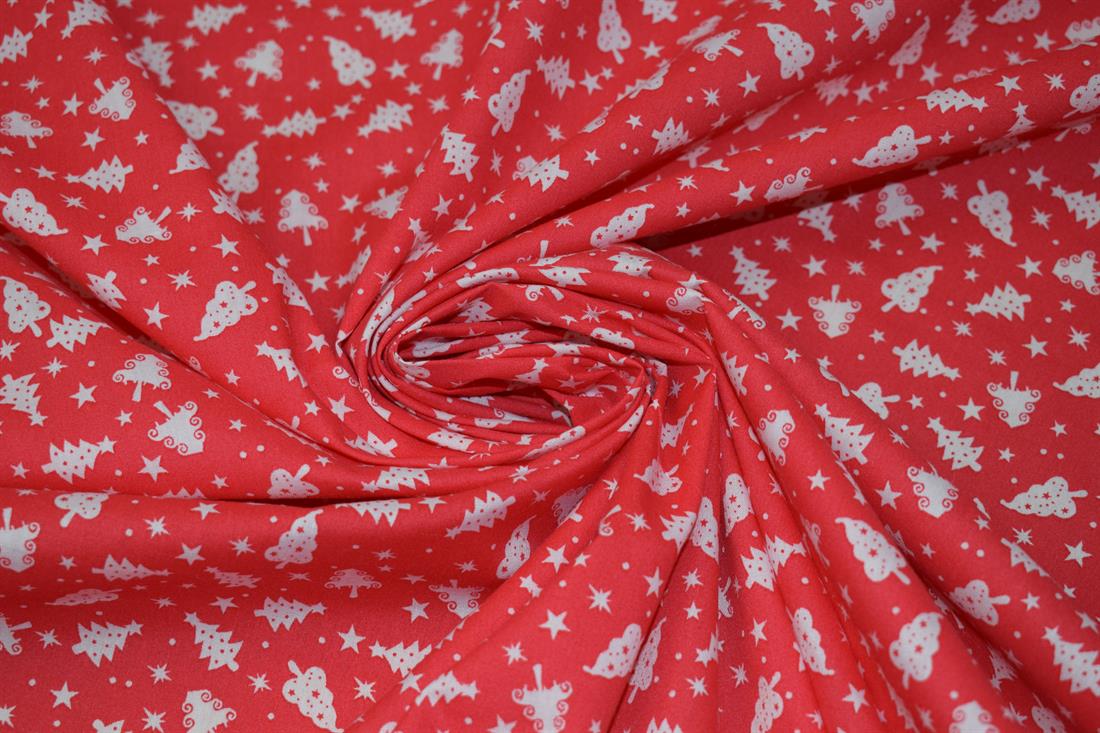 Christmas Trees Print Fabric