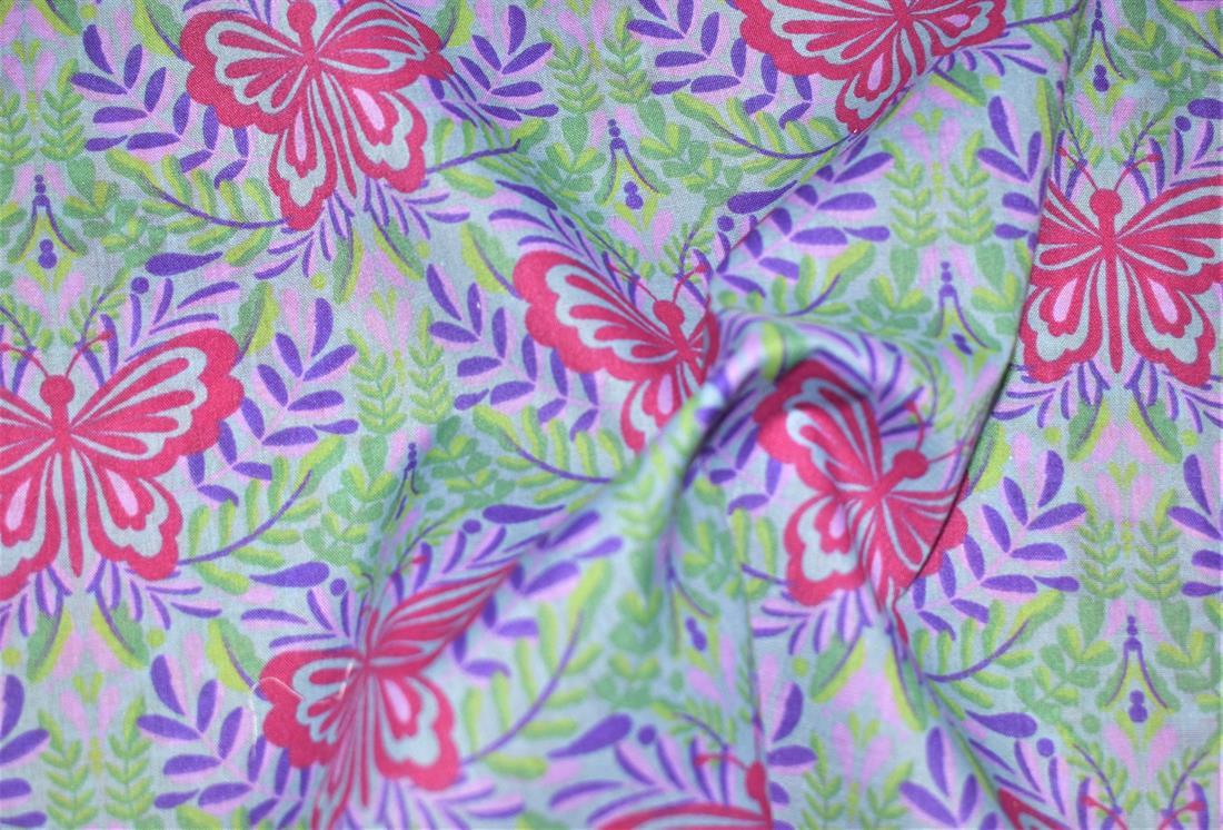 Butterfly Pirnt Printed PolyCotton Fabric