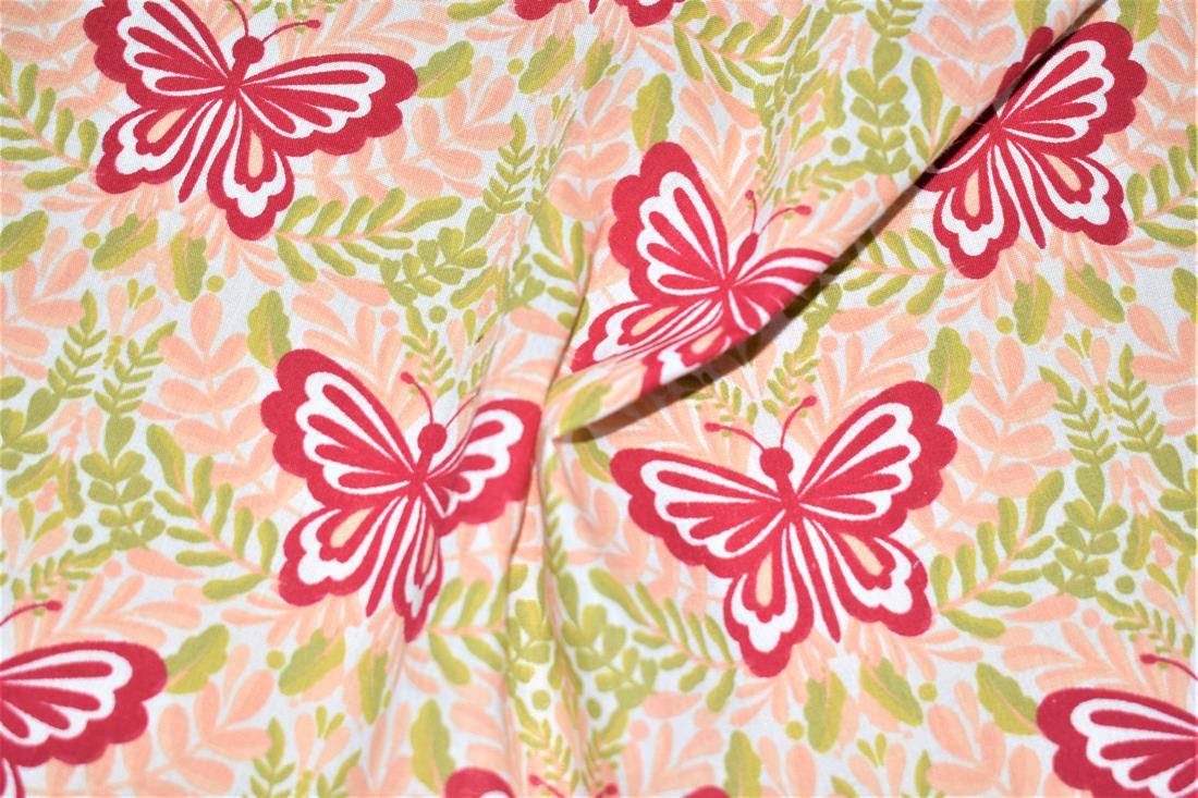 Butterfly Pirnt Printed PolyCotton Fabric