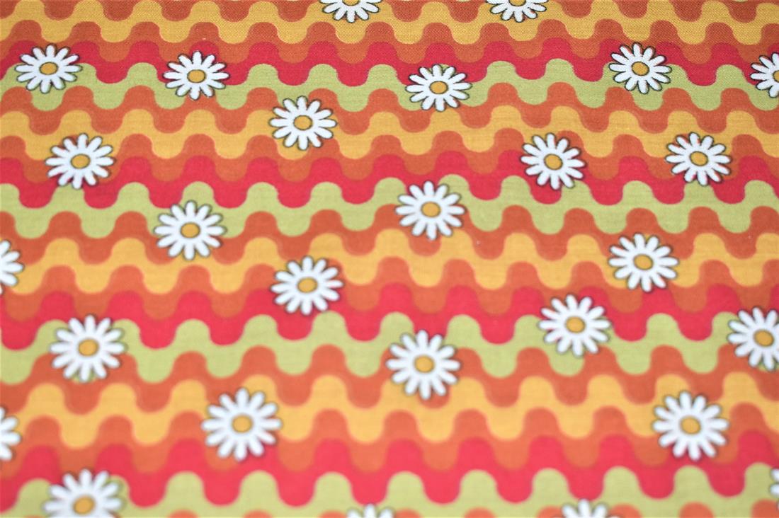 Sunset Daisies Polycotton Printed Fabric