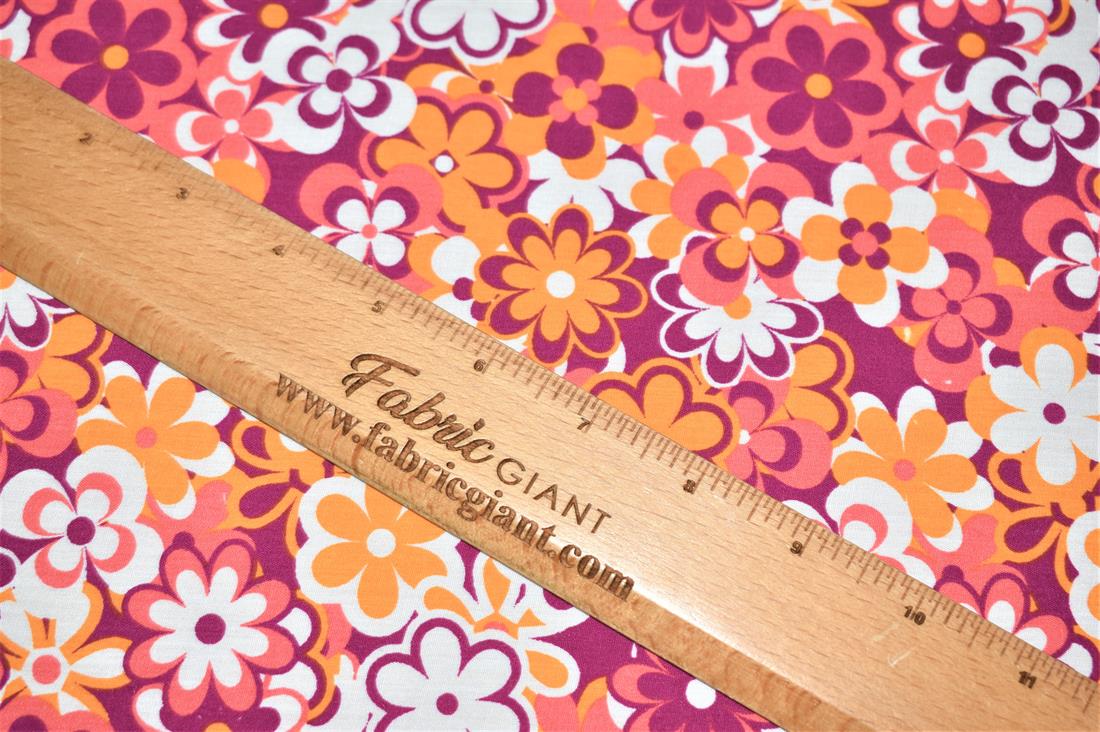 Florals Groovy Printed PolyCotton Fabric