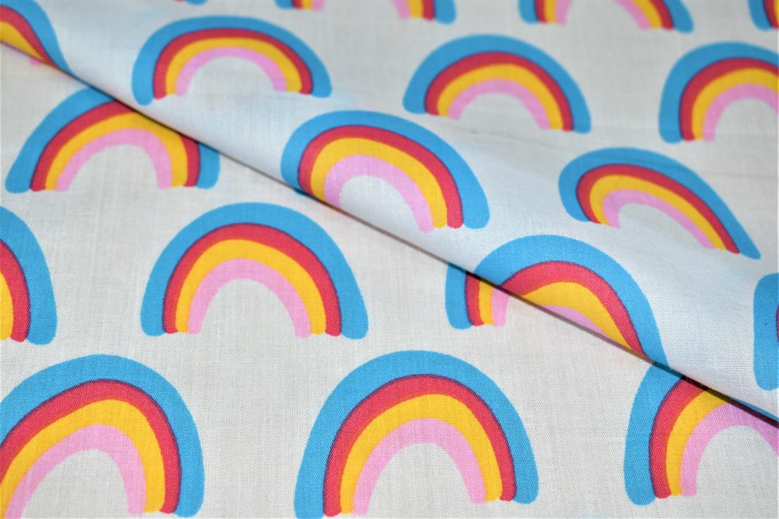 Rainbow Polycotton Printed Fabric