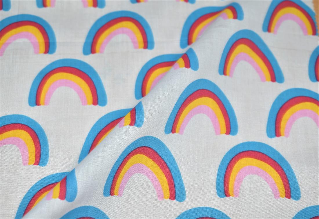 Rainbow Polycotton Printed Fabric