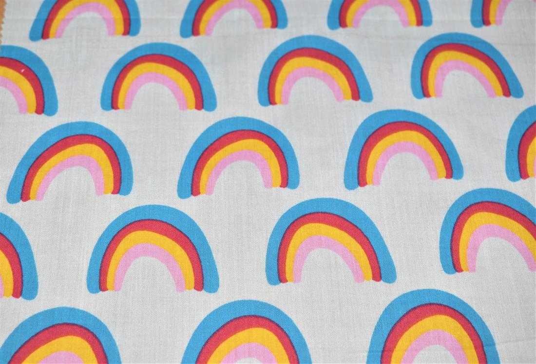 Rainbow Polycotton Printed Fabric