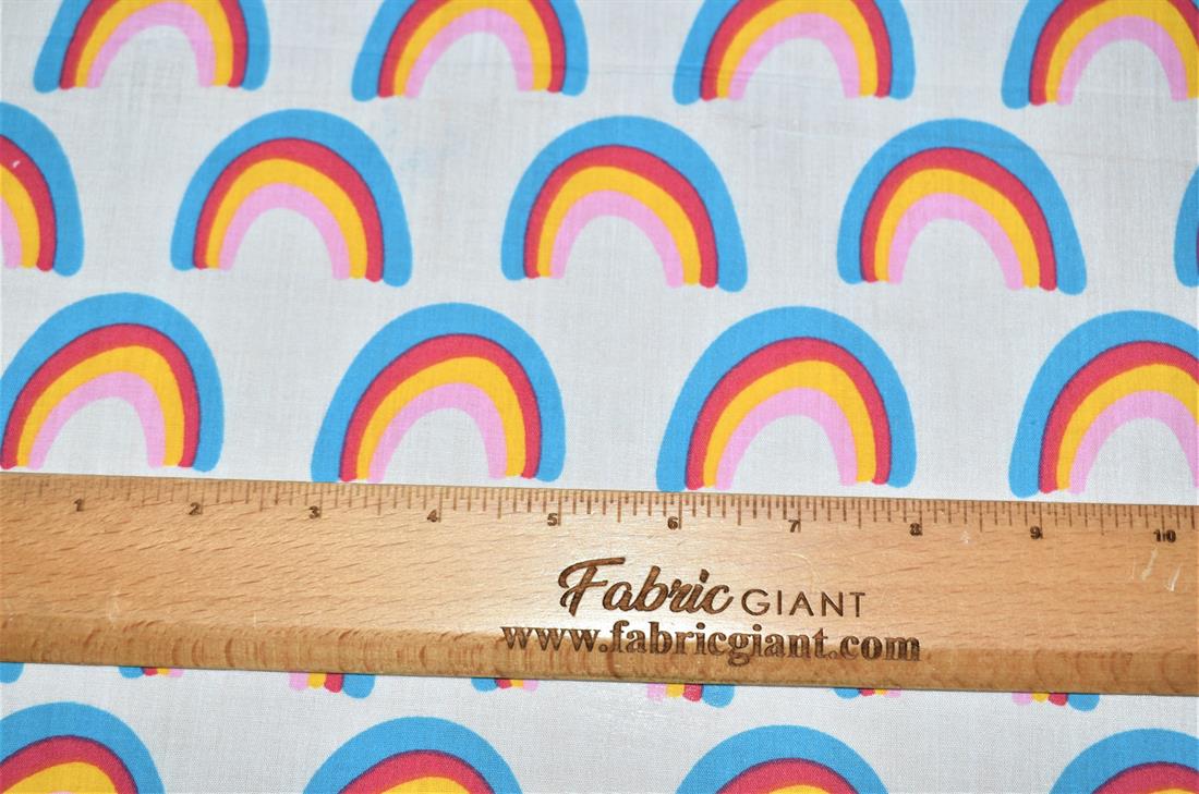 Rainbow Polycotton Printed Fabric