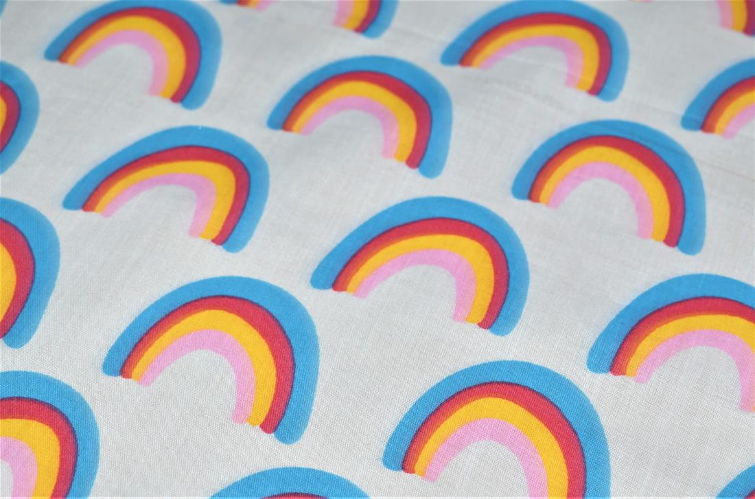 Rainbow Polycotton Printed Fabric