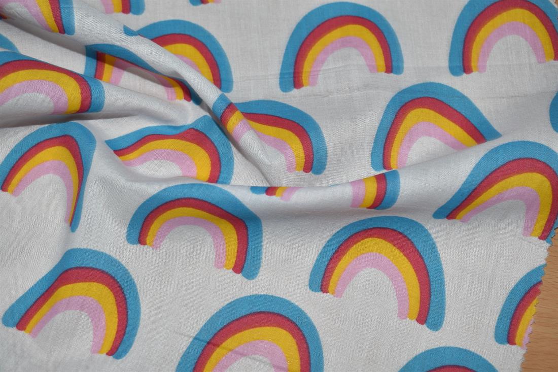 Rainbow Polycotton Printed Fabric