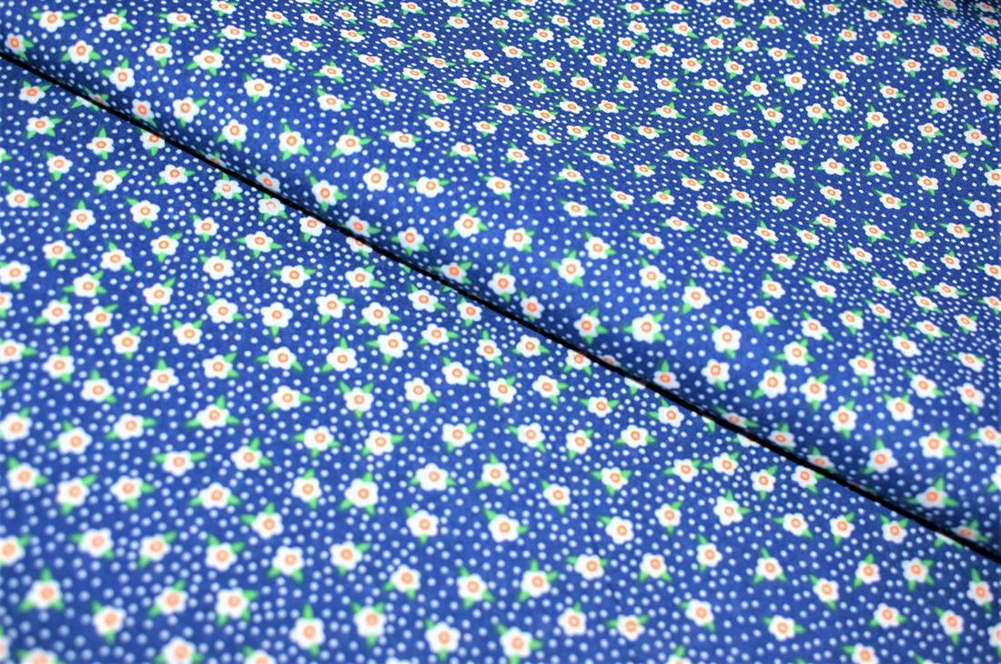 Blue Printed Polycotton Fabric