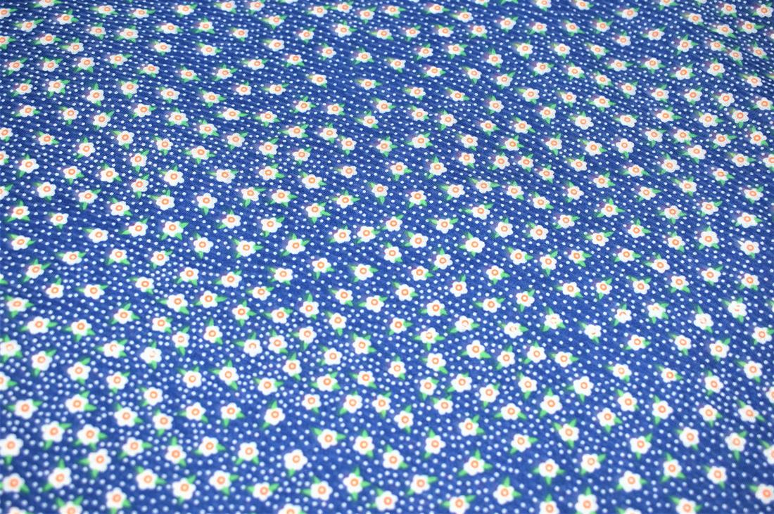 Blue Printed Polycotton Fabric