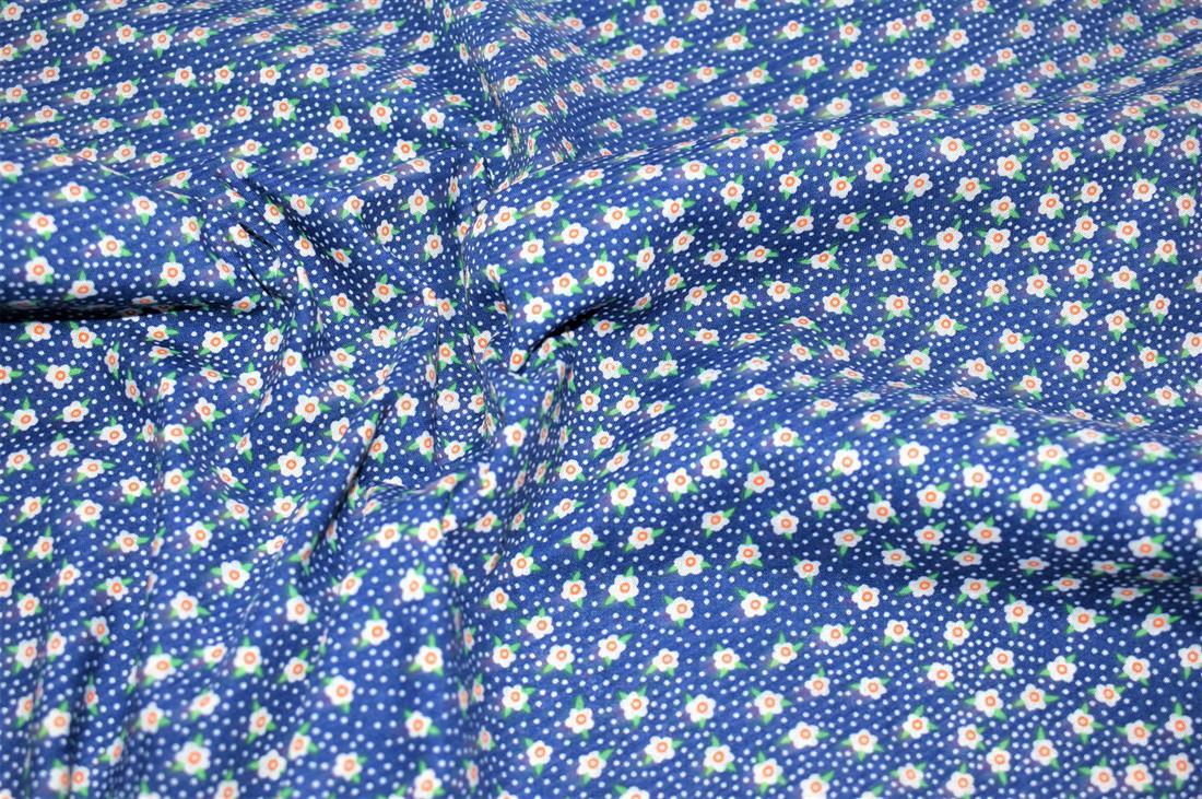 Blue Printed Polycotton Fabric