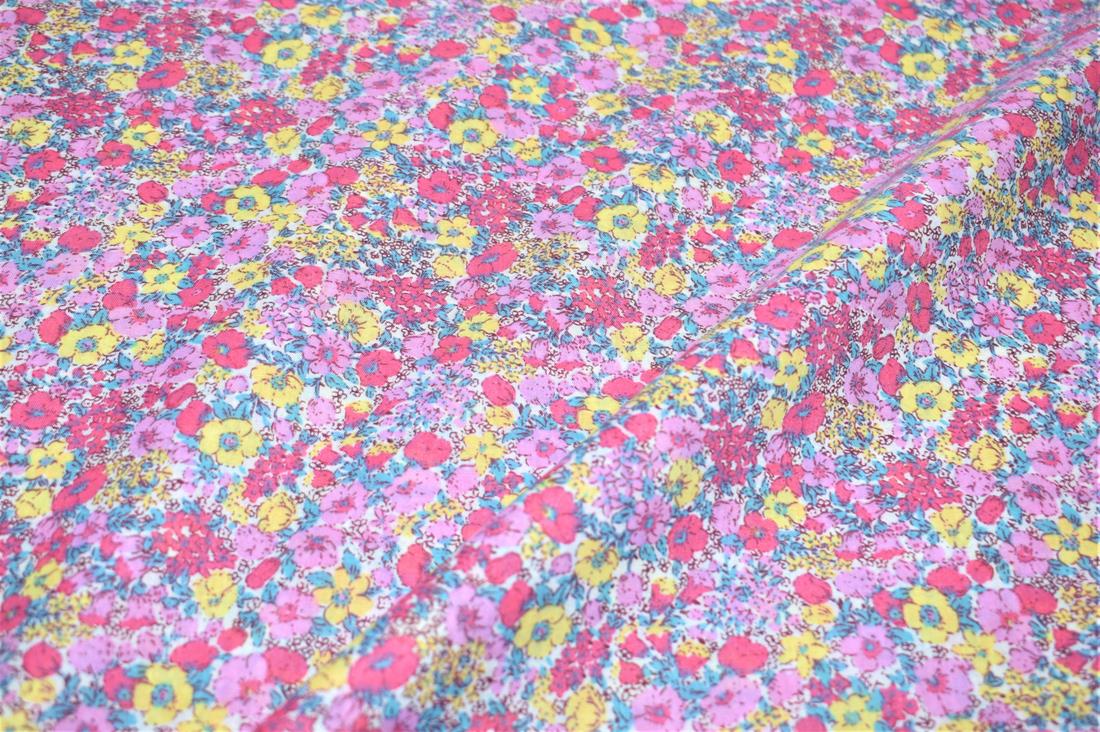 Pink Printed Polycotton Fabric