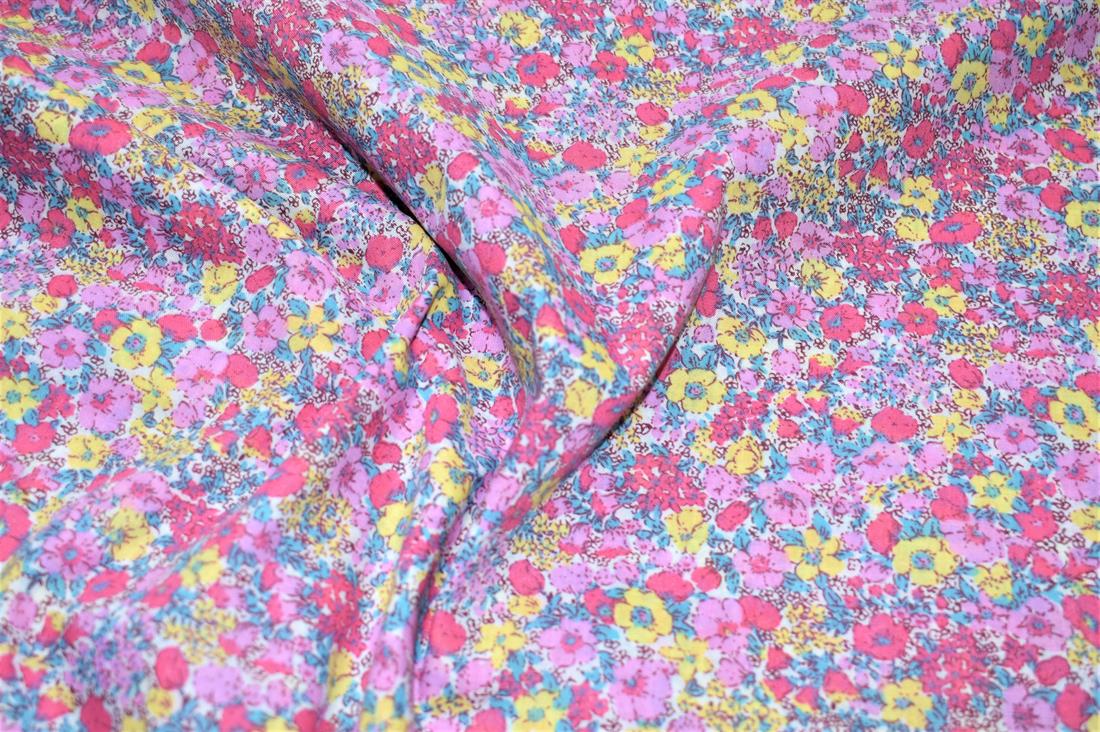 Pink Printed Polycotton Fabric