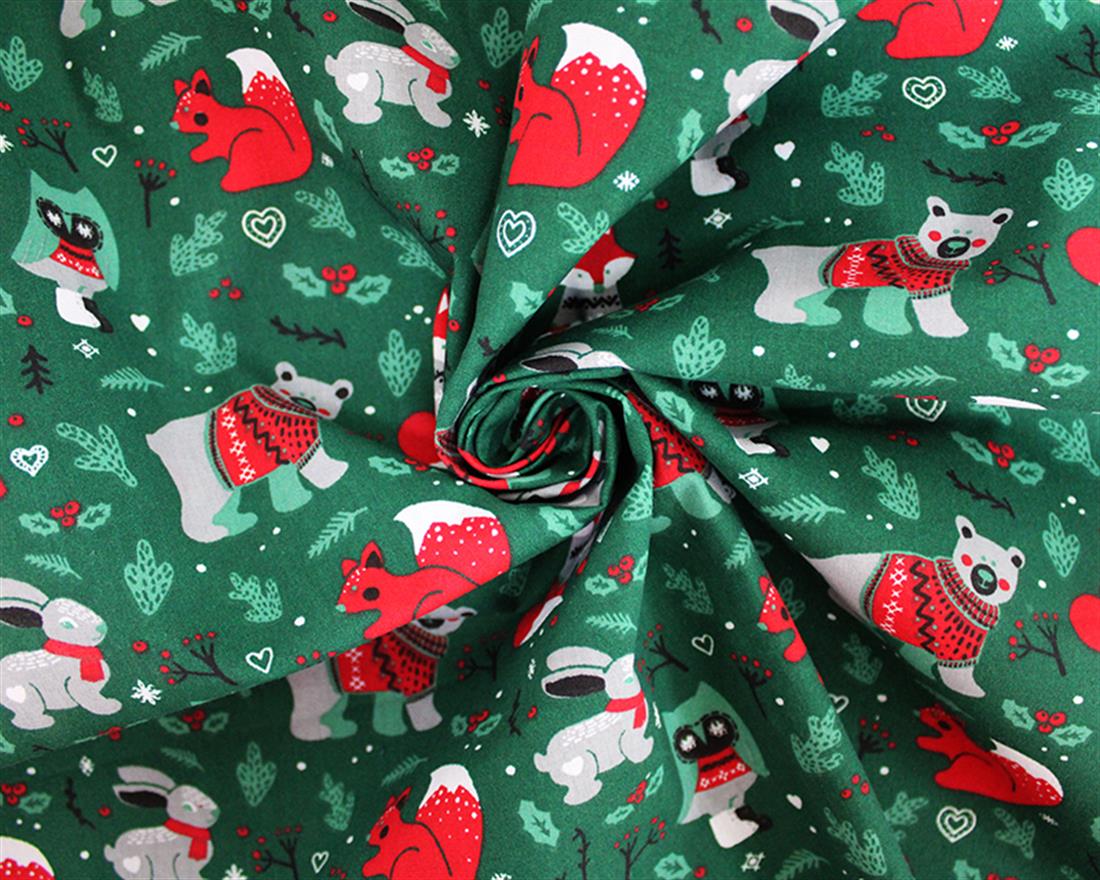 Christmas Woodland Polycotton Wrap Your Creativity in Coziness with