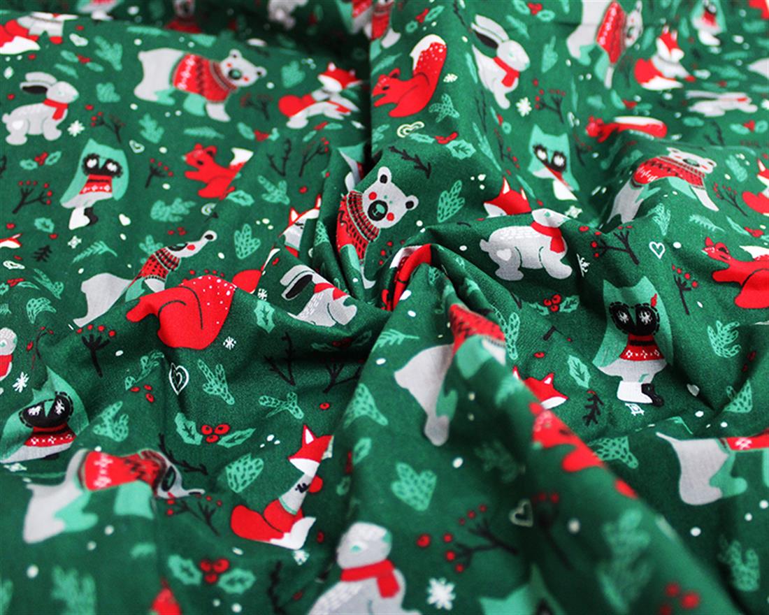Christmas Woodland Polycotton Wrap Your Creativity in Coziness with