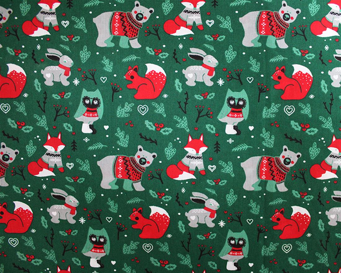 Christmas Woodland Polycotton Wrap Your Creativity in Coziness with