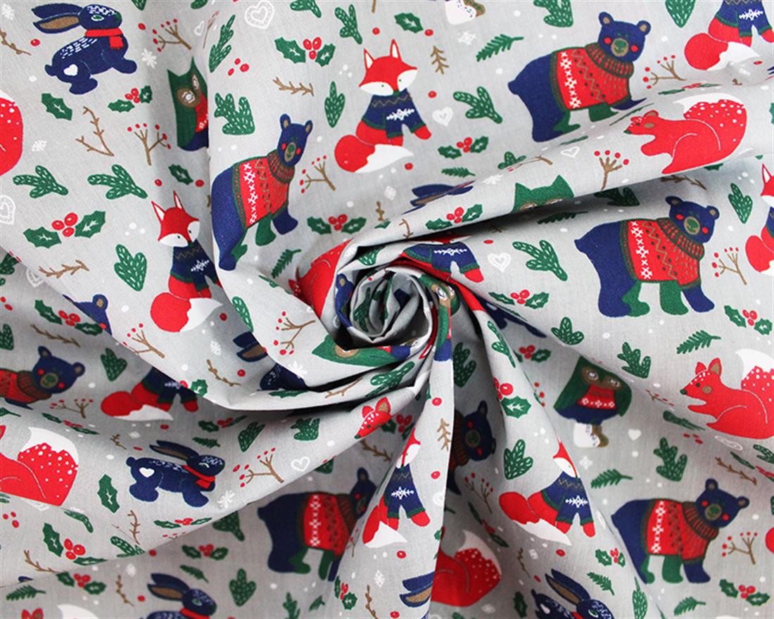 Christmas Woodland Polycotton Wrap Your Creativity in Coziness with