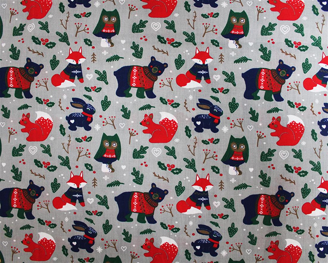 Christmas Woodland Polycotton Wrap Your Creativity in Coziness with
