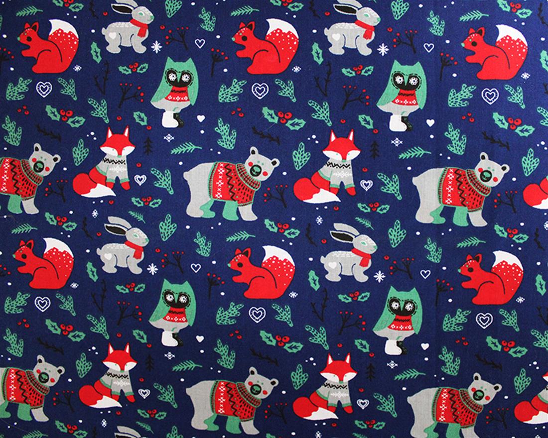 Christmas Woodland Polycotton Wrap Your Creativity in Coziness with