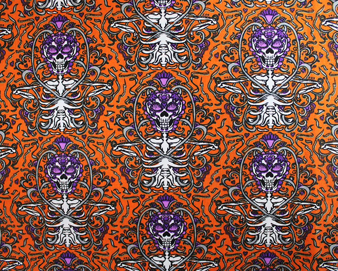 Halloween Skeleton Vines Polycotton Spooky Style Awaits with Fabric