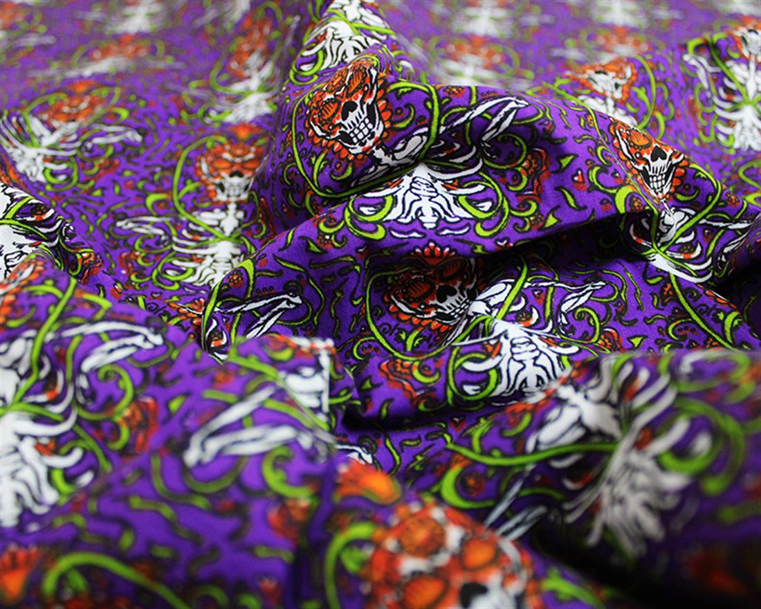 Halloween Skeleton Vines Polycotton Spooky Style Awaits with Fabric